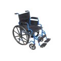 Refuah Blue Streak Wheelchair with Flip Back Desk Arms and Swing Away Footrest RE63198